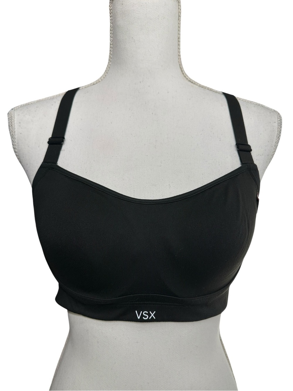 VSX SPORT / Black Strappy Sports Bra / Adjustable Straps / 36B / Activewear Goth